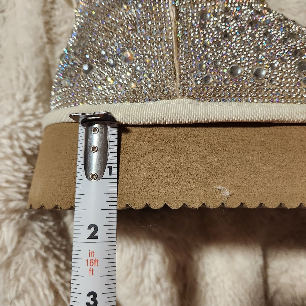 Hey Girl by Corkys Womens Sz 6 Booties "Homebody" All Over Rhinestone Platform - Picture 5 of 13
